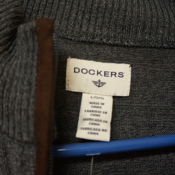 Dockers Mens 1/4 Zip Gray Sweater L - Picture 2 of 3